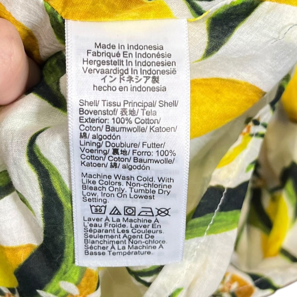 J.Crew Halter Top Women's Large Lemon Print Cotton Resort Coastal Summer Blouse - Picture 6 of 9
